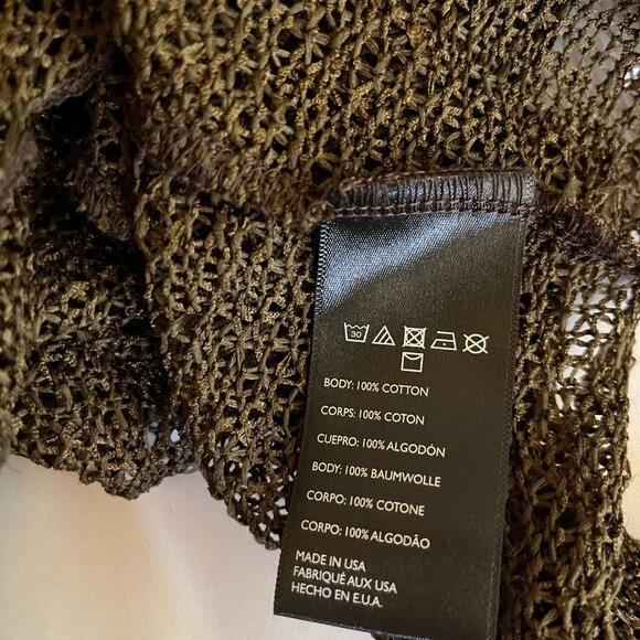 Urban Renewal Size XS Brown Open Knit Cropped Cardigan Sweater Wrap Tie - Picture 14 of 15